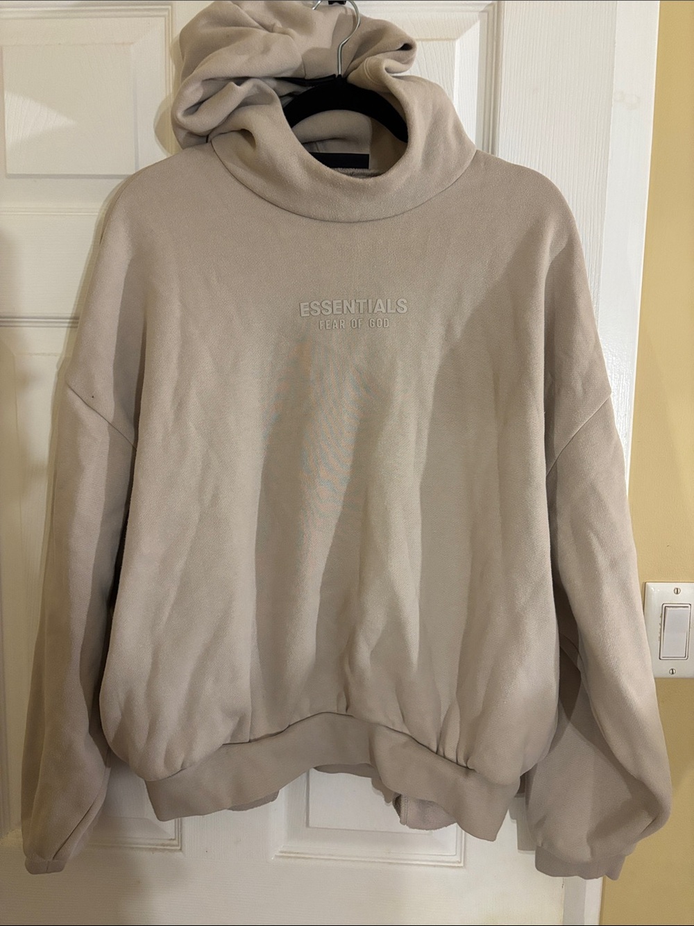 Essentials Women’s Oversized Cowl Neck Sweater - Beige Size S
